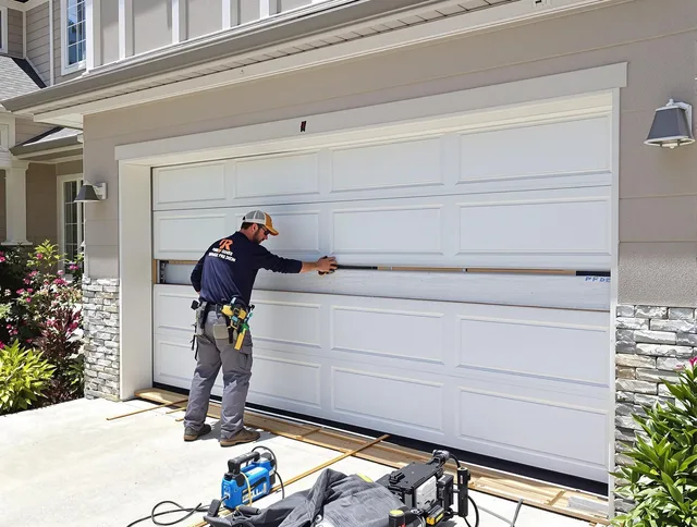 Waterbury Garage Door Repair team performing complete garage door replacement at Waterbury residence