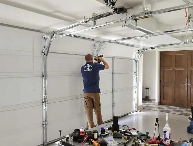 Waterbury Garage Door Repair certified technician performing precision garage door repair in Waterbury